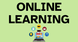 This will take you to our Online Resources page.
Text "Online Learning" on green background and cartoon computer below. 